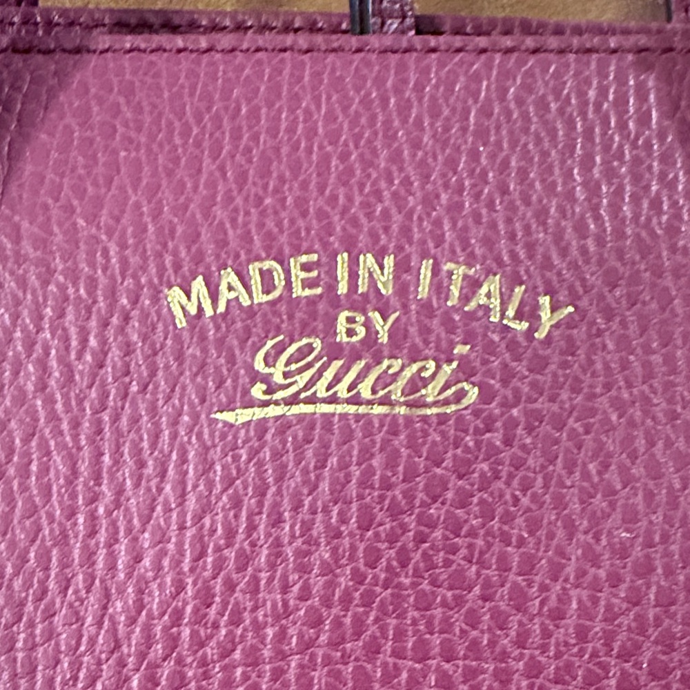 Gucci Dollar Calfskin Purple Leather Satchel - Picture 4 of 12